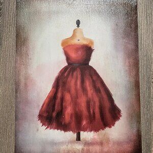 Red Dress Form Canvas Wall Art, 11 X 14 X 1.5